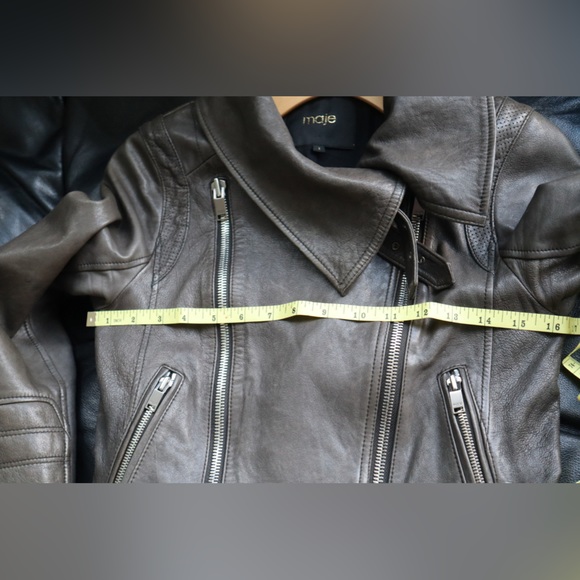 SALE!! 🔥 MAJE 100% Genuine LAMBSKIN LEATHER JACKET - Picture 13 of 16